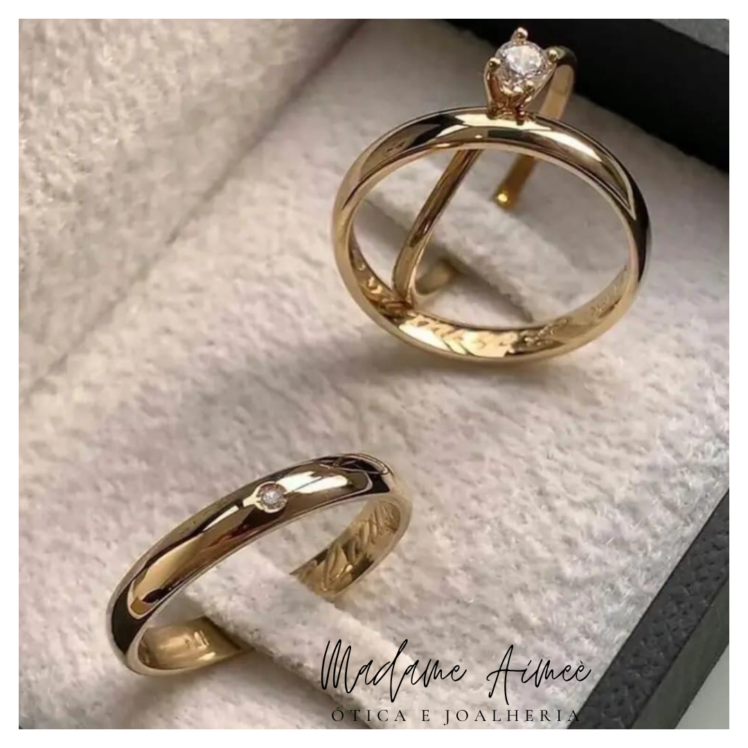 Par de alianças “Laço de Fé”