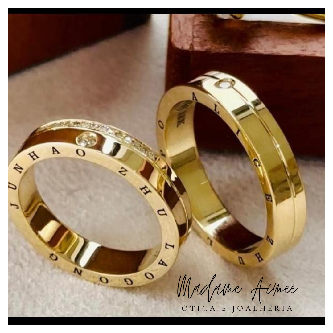 Par de alianças “Datas Eternas”