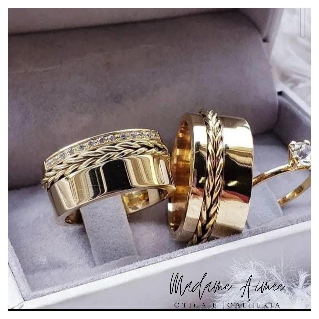 Par de alianças Trama do Destino”