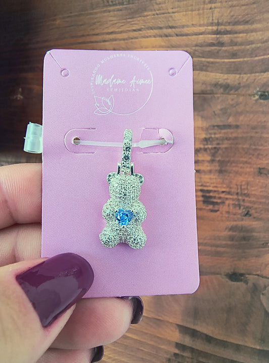 Pingente urso em zircônia Prata 925