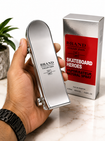 Brand Collection Nº347 Skateboard Heroes 25ml – Perfume Masculino Inspirado em Carolina Herrera 212 Heroes