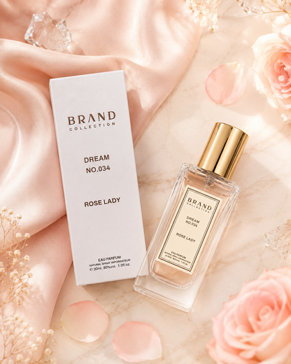 Perfume Feminino Brand Collection Dream Nº 034 Rose Lady Eau de Parfum 30ml – Inspirado no 212 VIP Rosé