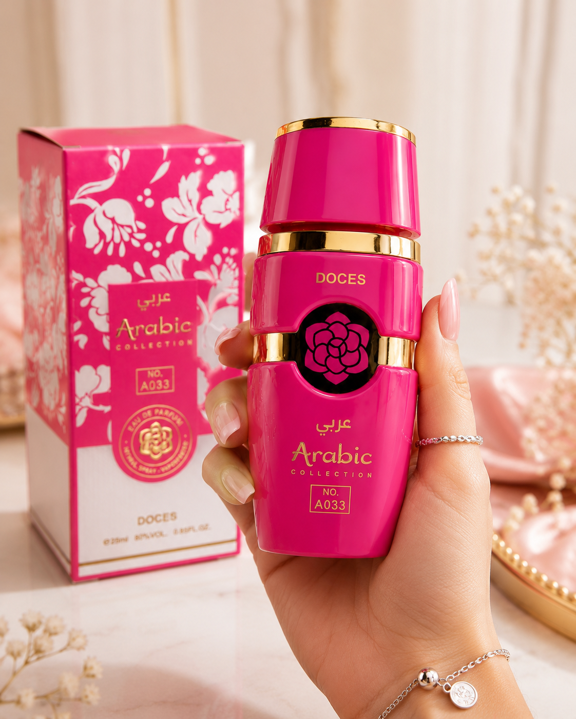 Perfume Arabic Collection A033 Doces Feminino 25ml – Inspirado em Yara Candy